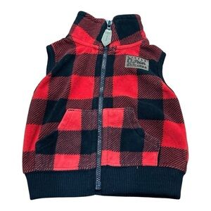 Carter’s Buffalo Plaid Fleece Vest Size 3 Months